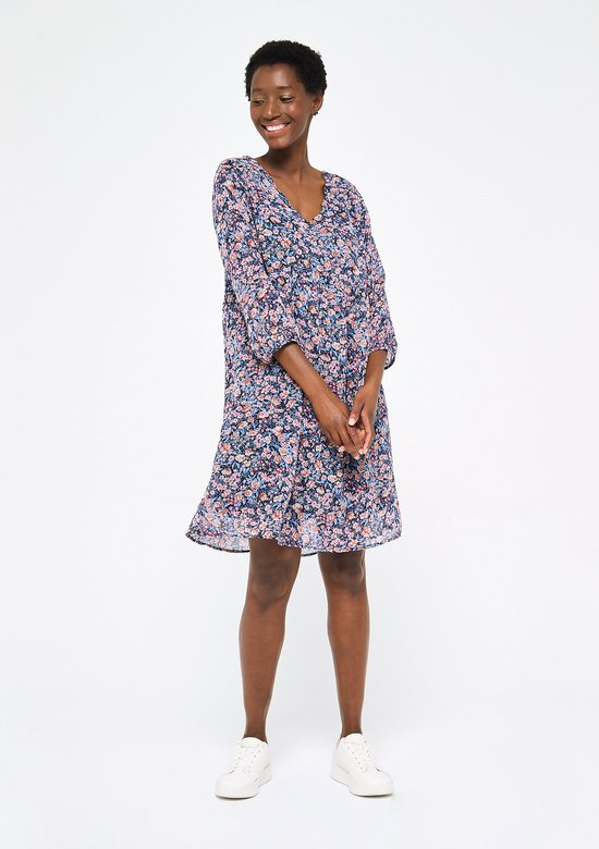 LolaLiza Jurk met fijne bloemenprint Light Blue Maat 36 bol