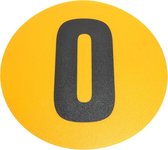 Magazijn vloersticker   -  Ø 19 cm   -  geel / zwart   -  Letter O