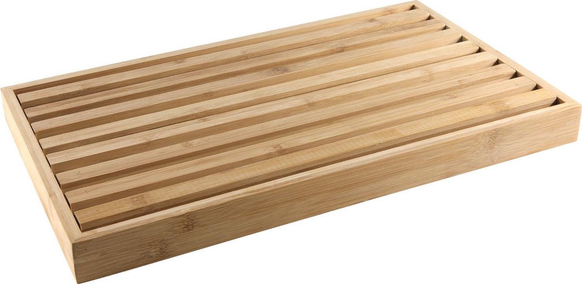 Bamboe houten brood snijplank met kruimel opvangbak 42 cm - Broodplanken met... | bol.com