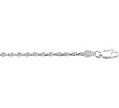 YO&NO - Ketting - Zilver - Koord - Gediamanteerd - 2,8mm - 19cm - Sieraden vrouw - Gerhodineerd - Zilver 925