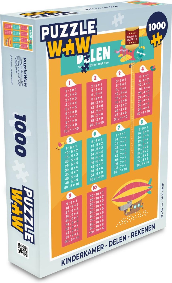 Afbeelding van product PuzzleWow  Puzzel Kinderkamer - Delen - Rekenen - Legpuzzel - Puzzel 1000 stukjes volwassenen