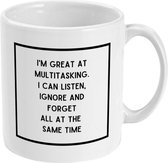 MUGZ- Grappige mok - Theemokken - Koffiemokken - Cadeau - Multi Tasking - Theetassen - Koffietassen - Theebeker - Koffiebeker - Mokken met tekst - Leuke mokken