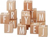 houten blokkenset letters en cijfers 16-delig 4 cm