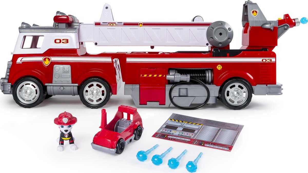 PAW Patrol Ultimate Rescue - Marshall - Brandweerwagen - Speelgoedvoertuig  met actiefiguur | bol.com