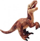 knuffel Dinosauria Velociraptor 43 cm pluche bruin