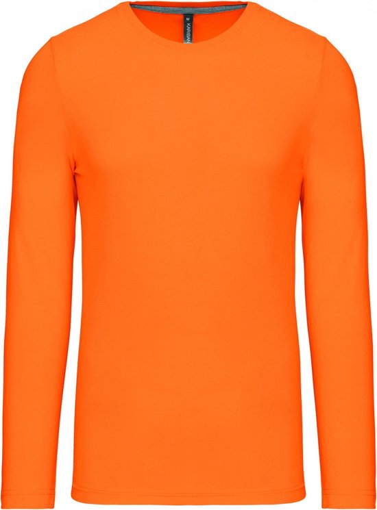 Grote maten oranje longsleeve shirt XXXL |