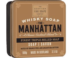 Scottish Fine Soaps Soap In A Tin Whisky Cocktail The Manhattan Zeep 100gr Image