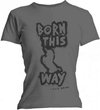 Lady Gaga - Born This Way Dames T-shirt - L - Grijs