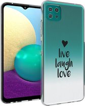 iMoshion Design voor de Samsung Galaxy A22 (5G) hoesje - Live Laugh Love - Zwart