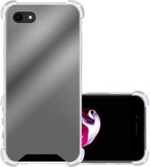 Hoes voor iPhone SE 2020 Hoesje Spiegel Hoes Shock Proof Case Spiegel Hoesje - Zwart