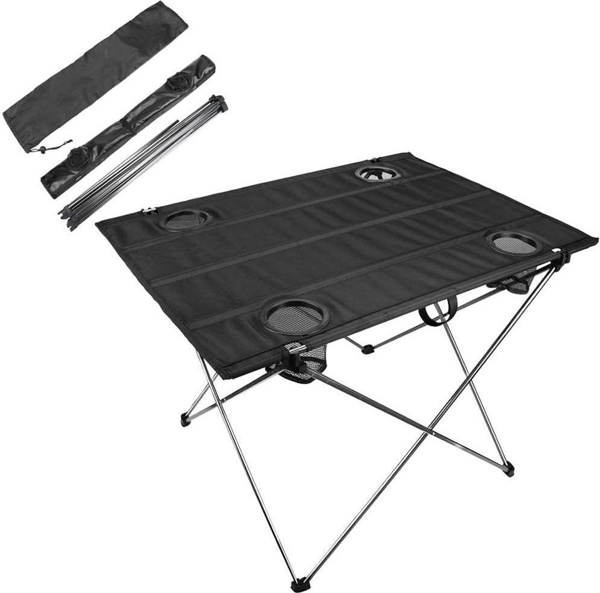 campingtafel-magarrow outdoor lichtgewicht kleine camping vouwbare tafel met flessenhouders - (WK 02123)