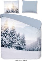 Luxe Dekbedovertrek Eenpersoons - 140x200/220cm - Inclusief 1 Kussensloop - 100% Zacht Polyester - Winter View Blauw