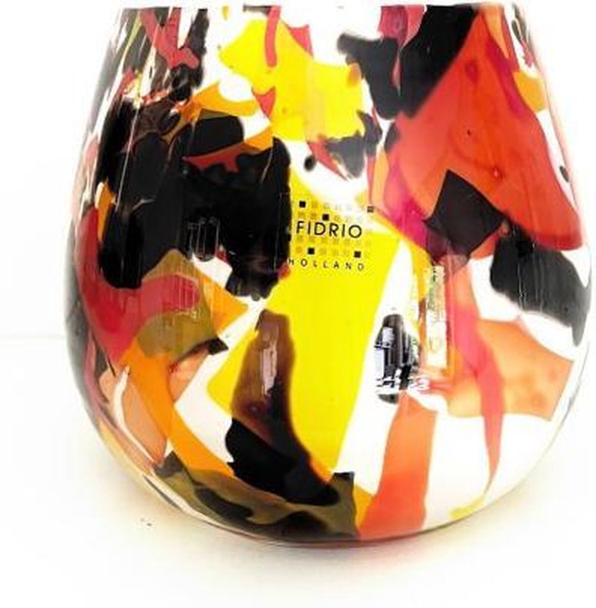 Fidrio Design vaas fiore terra glas mondgeblazen bloemenvaas hoogte 15 cm