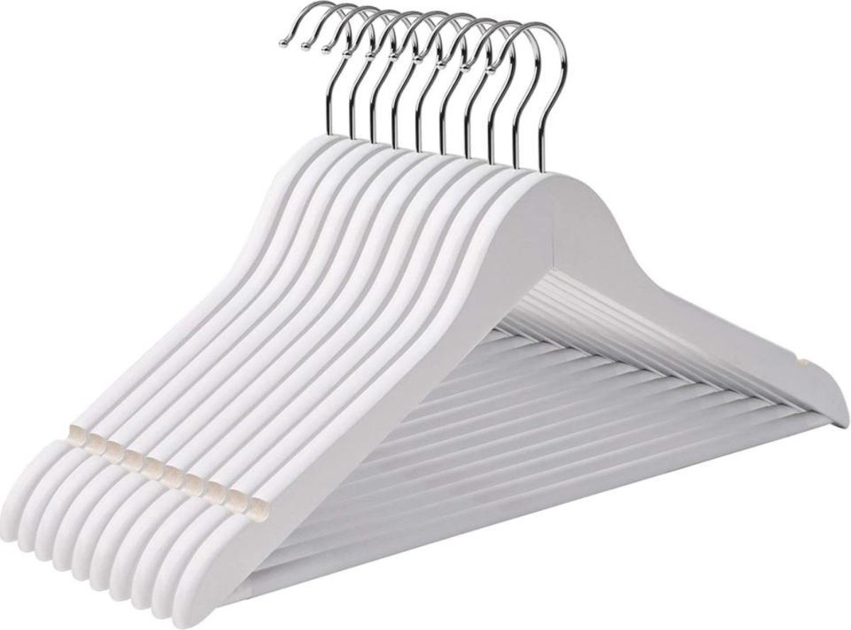 MIRA Home - Kleerhangers – Kledinghangers - Broekhangers - Set van 10 Hangers - Kledingkast - 44.5x1.2x23