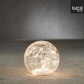 Luca Lighting Deco Bal Met Verlichting - H11 x Ø12 cm - Glas - Transparant