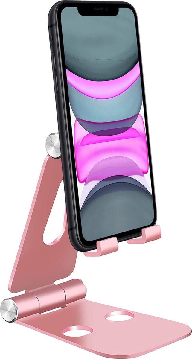 Telefoonstandaard Bureau Smartphone Aluminium Telefoon Standaard Telefoon Houder - Roze