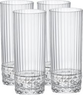 8x Stuks longdrink glazen transparant 400 ml - Glazen - Drinkglas/waterglas/longdrinkglas