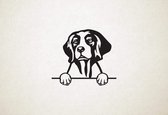 Ierse rood-witte setter - hond met pootjes - XS - 20x23cm - Zwart - wanddecoratie