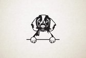 Welshe springerspaniel - hond met pootjes - S - 40x46cm - Zwart - wanddecoratie