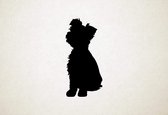 Dorkie - Silhouette hond - L - 109x47cm - Zwart - wanddecoratie