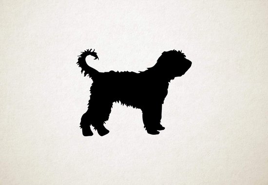 Barbet - Silhouette hond - M - 58x77cm - Zwart - wanddecoratie