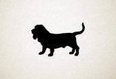 Basset Retriever - Silhouette hond - M - 53x82cm - Zwart - wanddecoratie