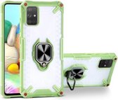 Matte TPU + PC magnetische schokbestendige hoes met ringhouder voor Samsung Galaxy A71 (grasgroen)