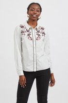 Vila Blouse Vilotty L/s Shirt 14068903 Cloud Dancer/embrodider Dames Maat - W36