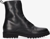 Tango | Bee 5136-c black print leather blind closure boot - black sole | Maat: 41