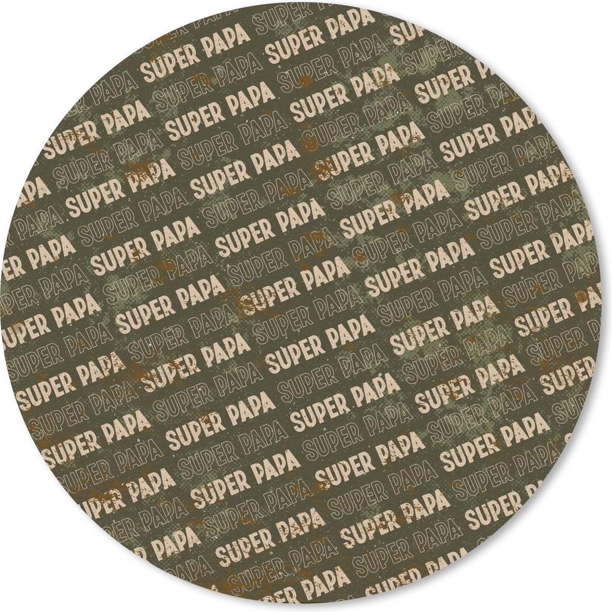 Muismat rond 50x50 cm - Mousepad Vaderdag - Super papa - Quotes - Spreuken - Ronde muismatten