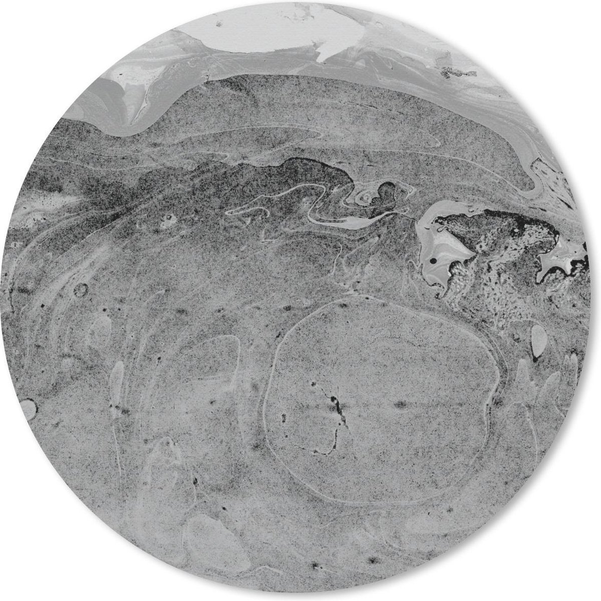 Muismat rond 50x50 cm - Mousepad Marmer - Luxe - Grijs - Ronde muismatten