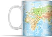 Mok - Wereldkaart - Atlas - Kleuren - 350 ml - Beker