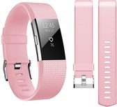 Luxe Siliconen Bandje  large voor FitBit Charge 2 – licht roze Watchbands-shop.nl