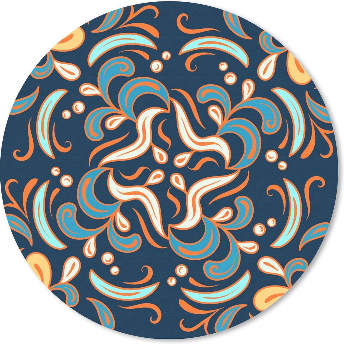 Muismat rond 50x50 cm - Mousepad Bladeren - Kleuren - Patroon - Ronde muismatten