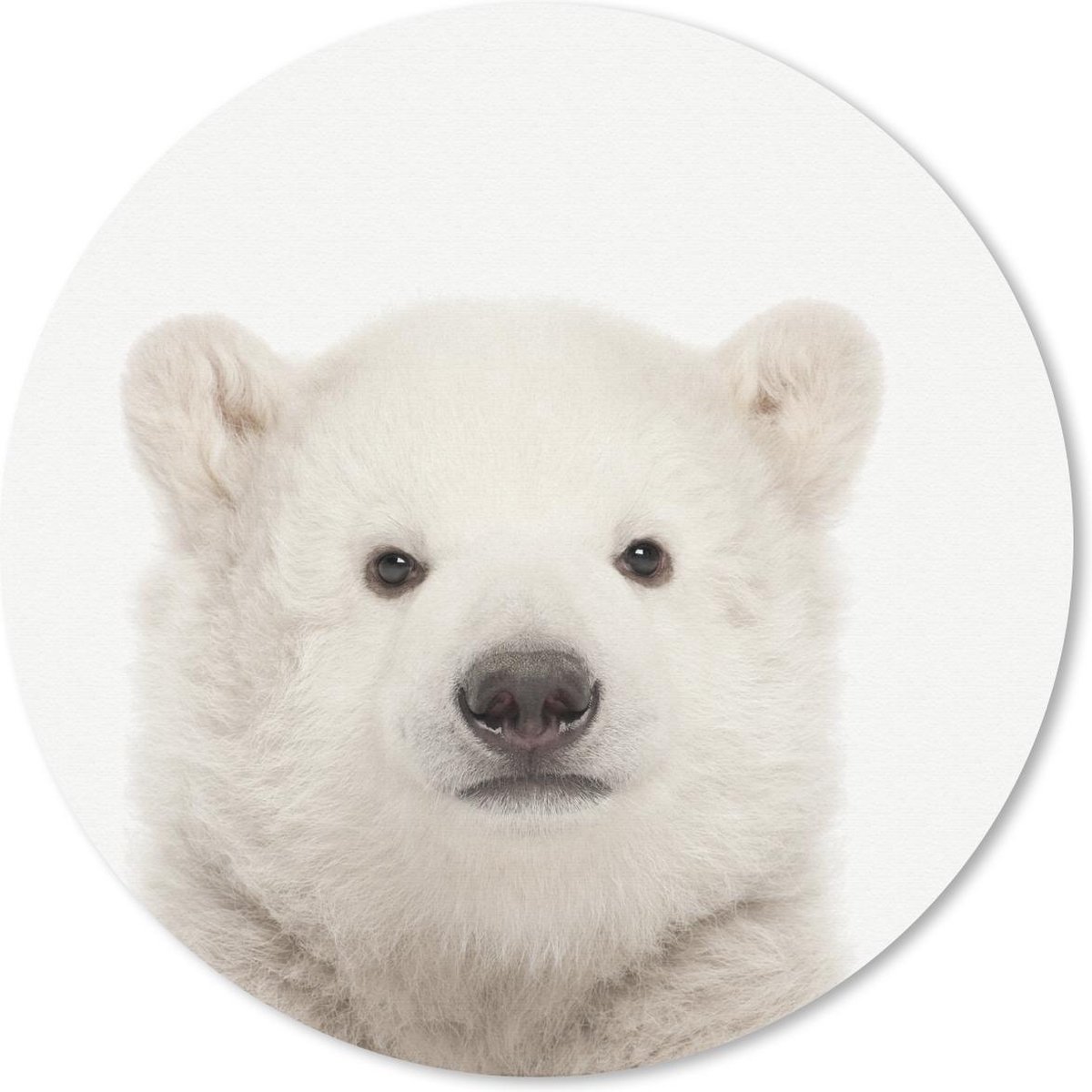 Muismat rond 40x40 cm - Mousepad IJsbeer - Dieren - Wit - Kinderen - Jongens - Meisjes - Ronde muismatten