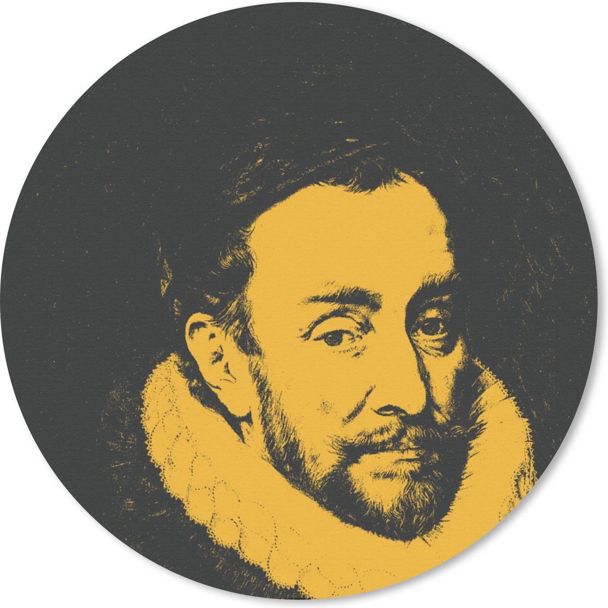 Muismat rond 50x50 cm - Mousepad Willem van Oranje - Kunst - Verf - Ronde muismatten