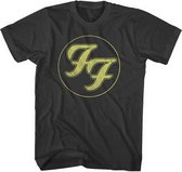 Foo Fighters Heren Tshirt -L- Gold FF Logo Zwart