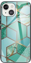 iPhone 13 Hoesje Mint Groen Marmer - Cacious (Marble Serie)