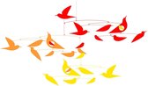 Djeco Boxmobiel / Mobiel Vogels in harmonie - Vrolijke kleuren geel, oranje en rood