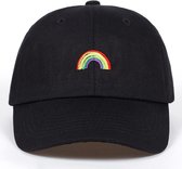 Stijlvolle Gaypride LGBT - Premium Pet Regenboog- petje zwart