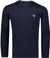 Fred Perry Trui Blauw  - Maat M - Heren - Herfst/Winter Collectie - Wol;Katoen