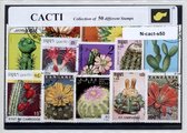 Cactussen – Luxe postzegel pakket (A6 formaat) : collectie van 50 verschillende postzegels van cactussen – kan als ansichtkaart in een A6 envelop - authentiek cadeau - geschenk - k