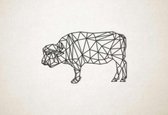 Line Art - Stier 1 - L - 66x109cm - Zwart - geometrische wanddecoratie