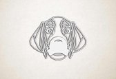 Line Art - Hond - Weimaraner - S - 45x59cm - Wit - geometrische wanddecoratie