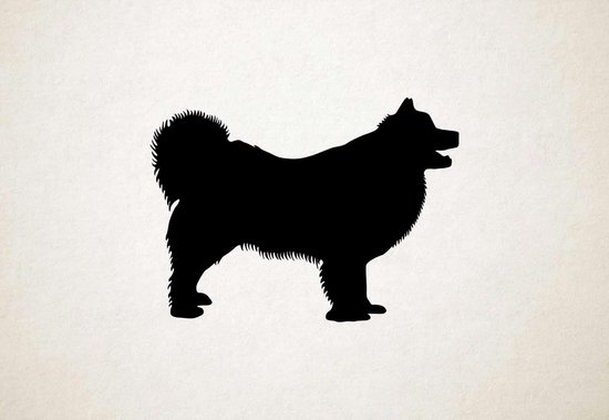 Silhouette hond - Swedish Lapphund - Zweedse Lappenhond - L - 75x103cm - Zwart - wanddecoratie