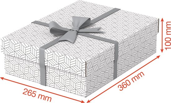 Esselte Home Boîte de rangement et cadeau moyenne durable avec couvercle - Set de 3 pièces - Boîte cadeau - Carton 100 % recyclé et 100 % recyclable - Wit
