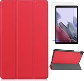 Samsung Galaxy Tab A7 Lite (2021) hoes - Tri-Fold Book Case + Screenprotector - Rood