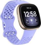 Bandje geschikt voor Fitbit Versa 3 - Maat L - Polsband - Horlogebandje - Siliconen - Lila