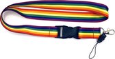 Keycord / Lanyard / Sleutelkoord / Badgehouder | Regenboog | extra breed