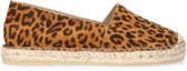 Tango | Vera 1-l cognac leopard basic espadrille - natural outsole | Maat: 40